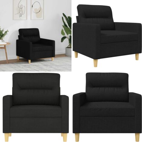 Poltrona Nera 60 cm in Tessuto - Poltrona nera - Poltrona per casa