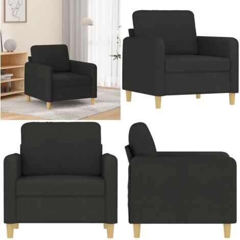Poltrona Nera 60 cm in Tessuto - Poltrona nera - Poltrona per casa