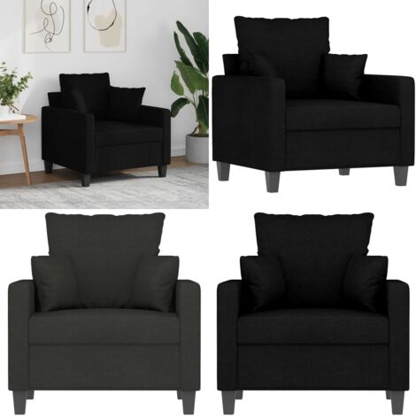 Poltrona Nera 60 cm in Tessuto - Seduta confortevole - Poltrona in tessuto