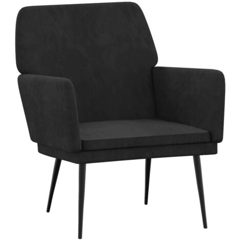 Poltrona Nera 62x79x79 cm Velluto vidaXL