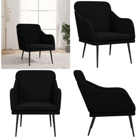 Poltrona Nera 63x76x80 cm in Tessuto - Poltrona nera - Poltrona confortevole