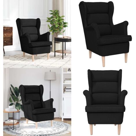 Poltrona Nera 74x84x100 cm in Tessuto - Poltrona nera - Seduta confortevole
