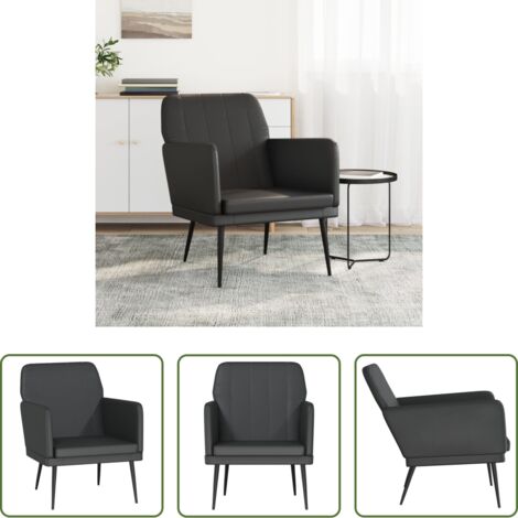 Poltrona nera -  Poltrona Nera 61x78x80 cm Similpelle