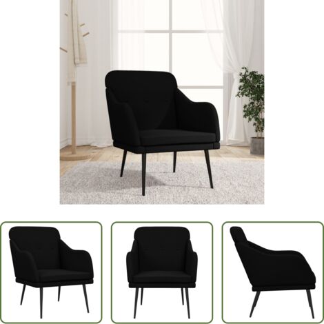 Poltrona nera -  Poltrona Nera 63x76x80 cm in Tessuto