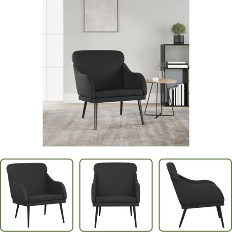 Poltrona nera -  Poltrona Nera 63x76x80 cm Similpelle