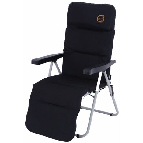Poltrona nera ultra comfort e relax da campeggio