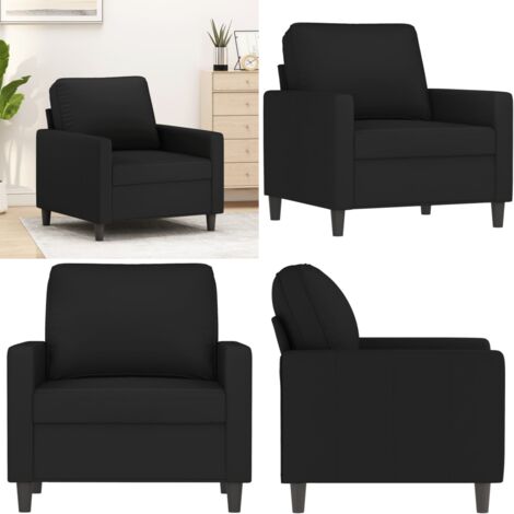 Poltrona Nero 60 cm Velluto - Seduta in gommapiuma - Poltrona nera