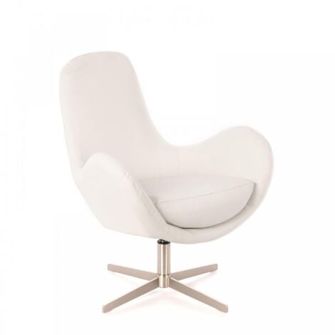 Poltrona Olga in similpelle e metallo bianco STS
