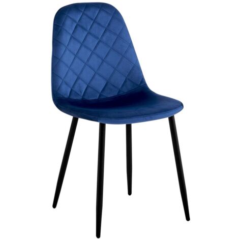 Poltrona Orlando Velvet in velluto blu navy