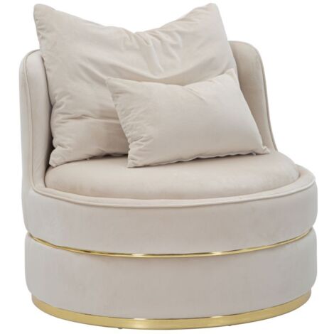Poltrona Paris Space Crema/Gold Cm Ø84X72