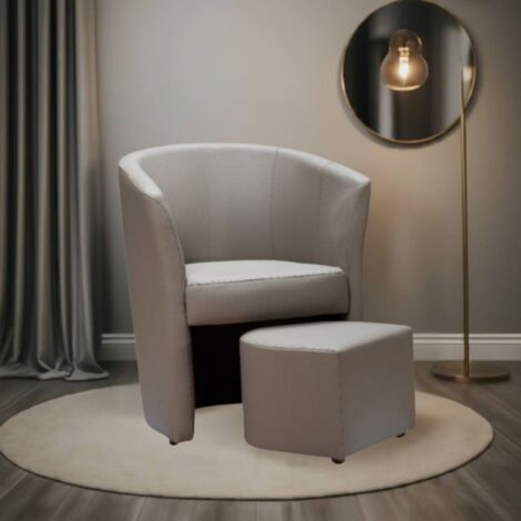 DEFIBRICO Poltrona Pegasus con pouf estraibile colore tortora