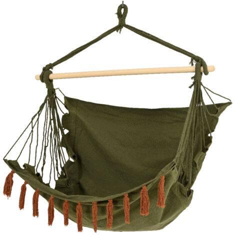 POLTRONA PENSILE 130X100CM VERDE CON SUPPORTO.