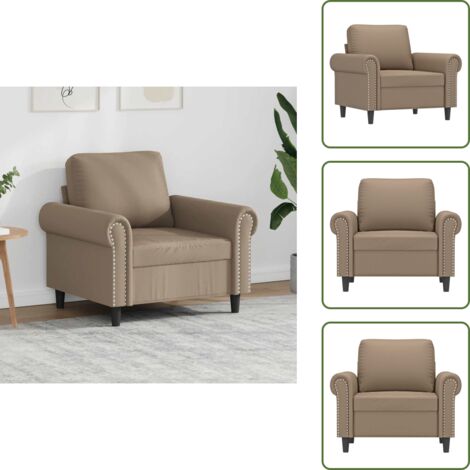 Poltrona per casa - vidaXL Poltrona Cappuccino 60 cm in Similpelle - Poltrona con imbottitura
