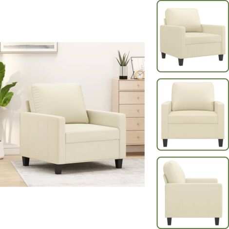 Poltrona per casa - vidaXL Poltrona Crema 60 cm in Similpelle - Poltrona con imbottitura