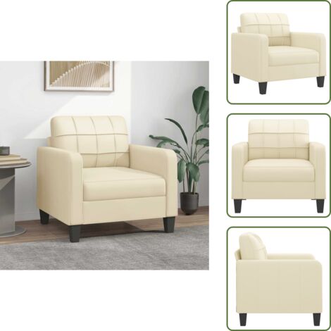 Poltrona per casa - vidaXL Poltrona Crema 60 cm in Similpelle - Poltrona con imbottitura