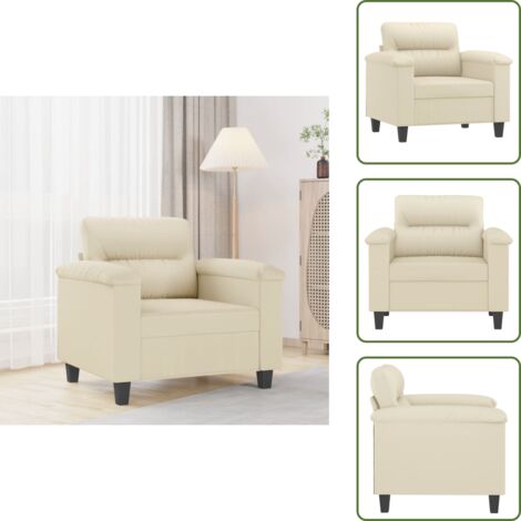 Poltrona per casa - vidaXL Poltrona Crema 60 cm in Similpelle - Poltrona in metallo