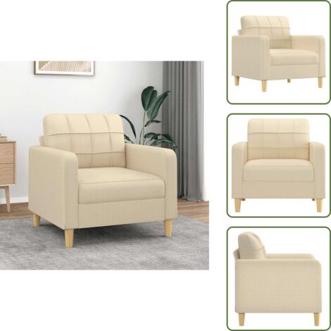 Poltrona per casa - vidaXL Poltrona Crema 60 cm in Tessuto - Poltrona con imbottitura