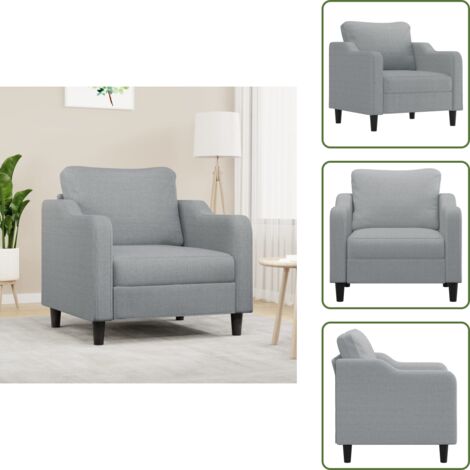 Poltrona per casa - vidaXL Poltrona Grigio Chiaro 60 cm in Tessuto - Poltrona con imbottitura