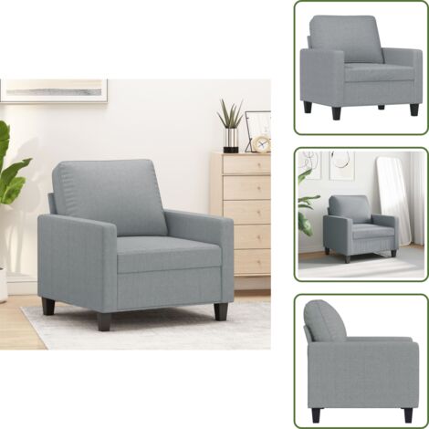 Poltrona per casa - vidaXL Poltrona Grigio Chiaro 60 cm in Tessuto - Poltrona con imbottitura