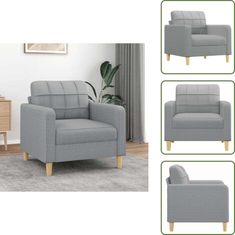 Poltrona per casa - vidaXL Poltrona Grigio Chiaro 60 cm in Tessuto - Seduta confortevole