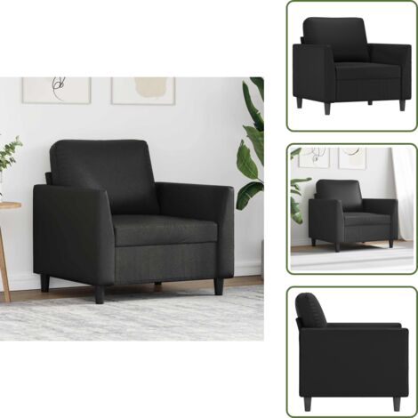Poltrona per casa - vidaXL Poltrona Nera 60 cm in Similpelle - Poltrona con imbottitura