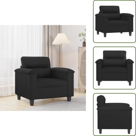 Poltrona per casa - vidaXL Poltrona Nera 60 cm in Similpelle - Poltrona con imbottitura