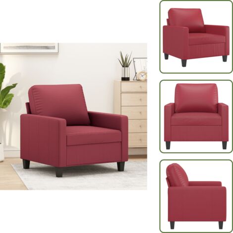 Poltrona per casa - vidaXL Poltrona Rosso Vino 60 cm in Similpelle - Poltrona con imbottitura