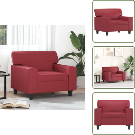 Poltrona per casa - vidaXL Poltrona Rosso Vino 60 cm in Similpelle - Poltrona con imbottitura