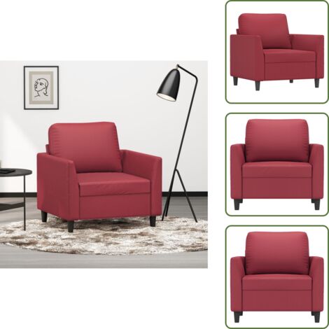Poltrona per casa - vidaXL Poltrona Rosso Vino 60 cm in Similpelle - Poltrona con imbottitura