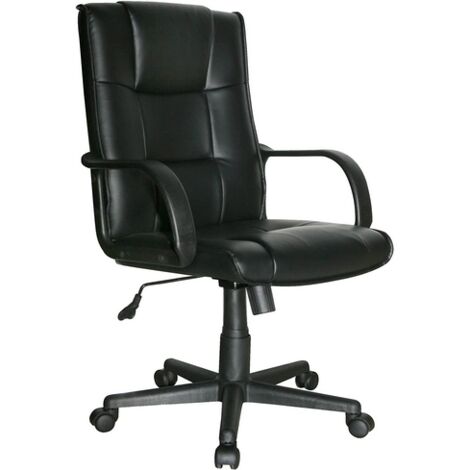 Poltrona per ufficio direzionale con ruote Elevazione a Gas Rivestimento in PVC - Nero QZY-1421