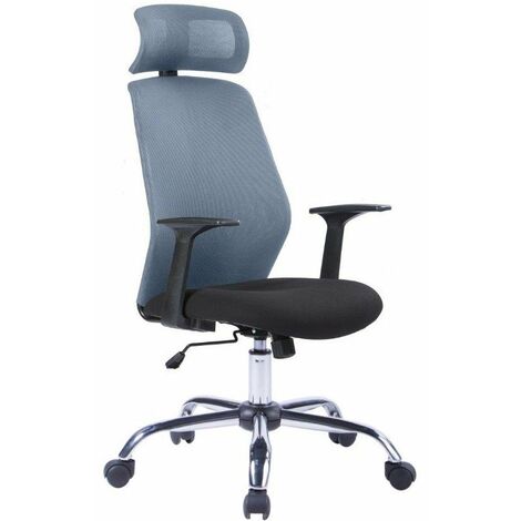 Poltrona per ufficio Direzionale KART Grigia acciaio cromato 49.5x64xH116