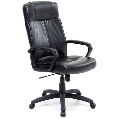 Poltrona per ufficio Direzionale mod. Master eco pelle colore nero 62x65x110 cm