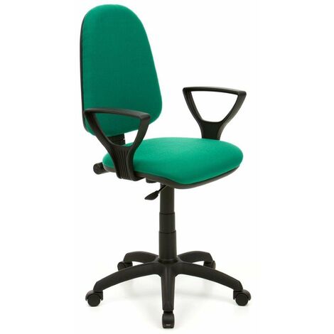 Poltrona per ufficio mod. Torino in tessuto colore verde con braccioli