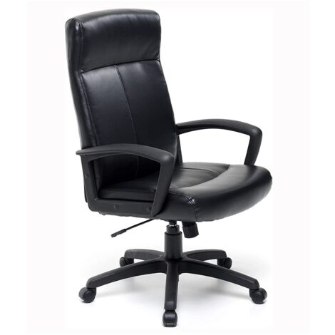 Poltrona per ufficio Presidenziale BOSS in eco pelle colore nero 66x65x110 cm