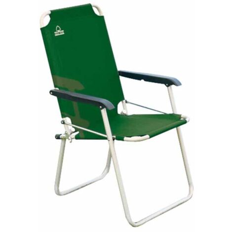 Poltrona Pieghevole da Spiaggia Verde in Alluminio - 55x63x90 cm
