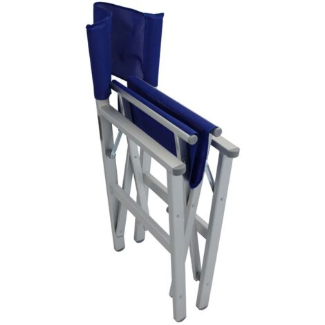 Milani Home s.r.l.s Poltrona Sedia Regista TEXTILENE Grigia per Campeggio Spiaggia Mare Piscina Giardino Esterno
