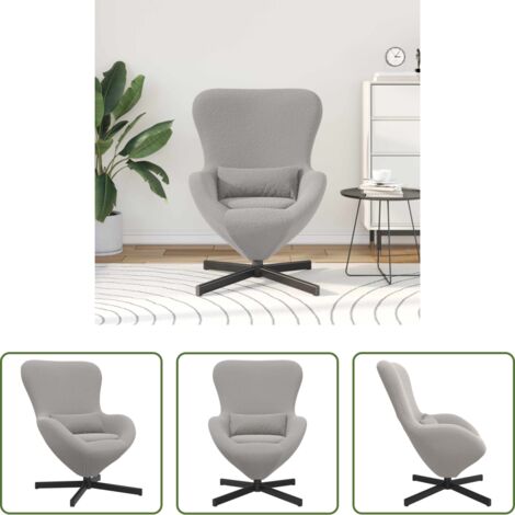 Poltrona -  Poltrona uovo Grigio chiaro 63 x 73 x 90 cm Tessuto