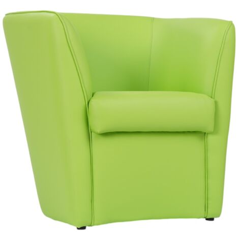 Poltrona poltroncina VALENTINA in ecopelle in tinta unita VERDE CHIARO