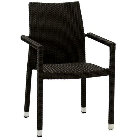 Poltrona Polyrattan noce da esterno impilabile