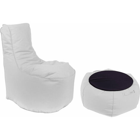 Poltrona Pouf e Tavolino in Acrilico Pomodone Bianco