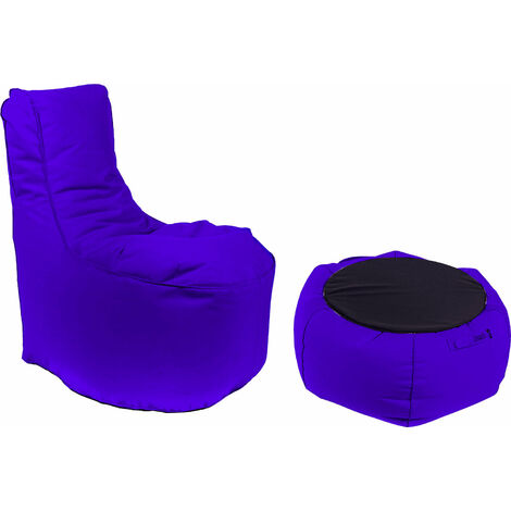 Poltrona Pouf e Tavolino in Acrilico Pomodone Blu