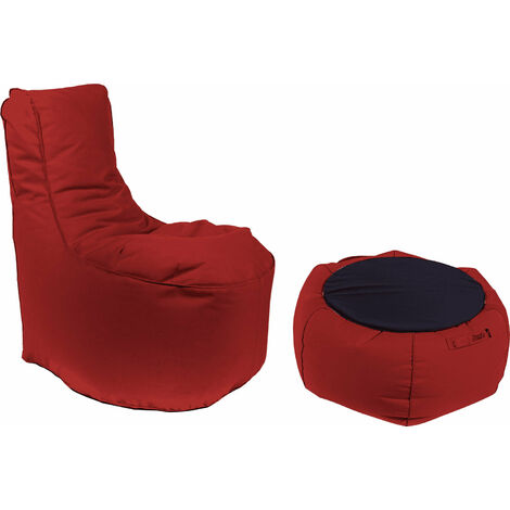 Poltrona Pouf e Tavolino in Acrilico Pomodone Bordeaux