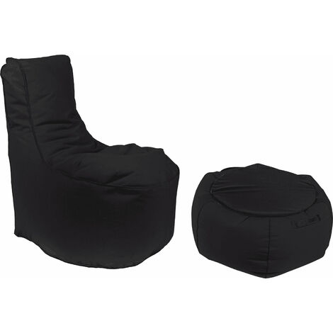Poltrona Pouf e Tavolino in Acrilico Pomodone Nero