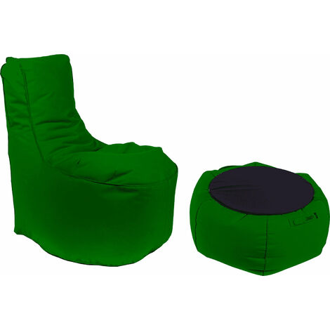 Poltrona Pouf e Tavolino in Acrilico Pomodone Verdone