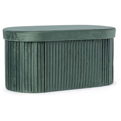 Poltrona Pouf "Jocelyn" per interno, con struttura in mdf -Rettangolare / Blu