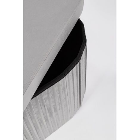 Poltrona Pouf "Jocelyn" per interno, con struttura in mdf -Rettangolare / Grigio