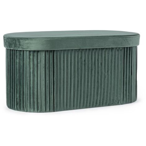 Poltrona Pouf "Jocelyn" per interno, con struttura in mdf -Rotondo / Blu