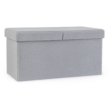 Poltrona Pouf "Joris" per interno, con struttura in mdf -Rettangolare / Bianco
