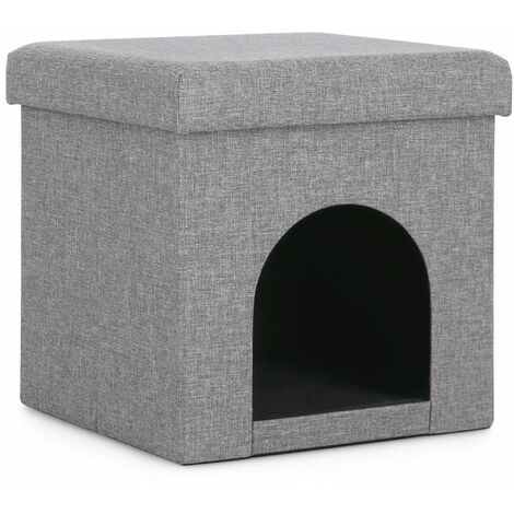 Poltrona Pouf "Leopold" per interno, con rivestimento in poliestere da 38x38x38cm