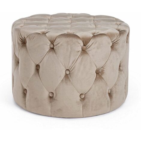 Pouf Velluto Tortora, Puffo per Sedersi Moderno, Pouffe Salotto con Base  Effetto Metallico, Pouff Quadrato 40x40 cm